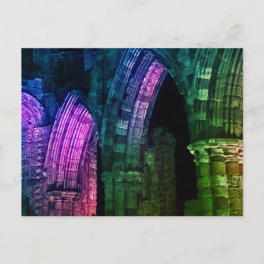 Gothische bogen die oud zijn en gebeten Whitby abb Briefkaart (Voorkant)