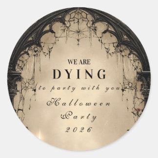 Gothische Boog Kaarslicht Halloween Ronde Sticker