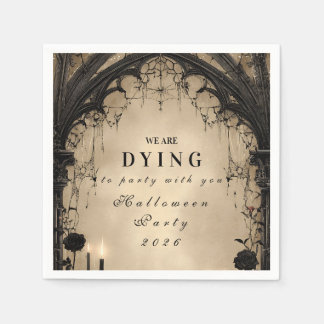 Gothische Boog Kaarslicht Halloween Servet