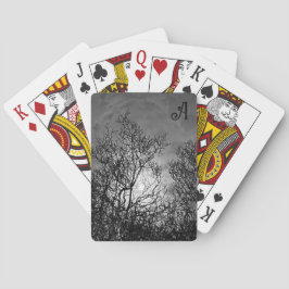 Gothische boom mystiek monogram pokerkaarten