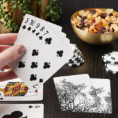 Gothische boom zwart en wit pokerkaarten (Insitu)