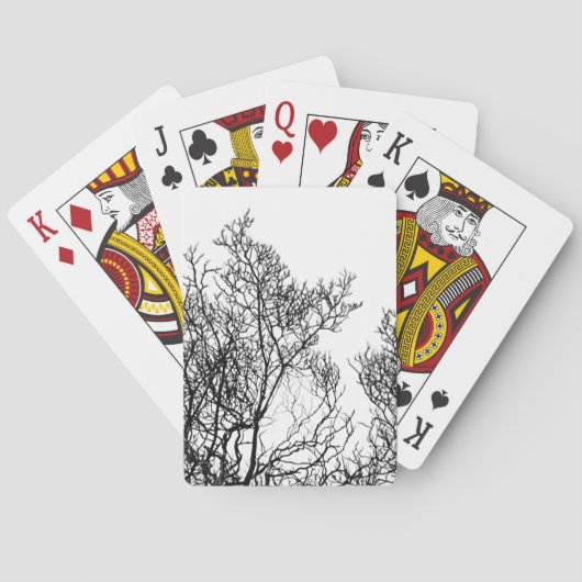 Gothische boom zwart en wit pokerkaarten (Achterkant)
