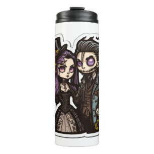 Gothische Cartoon Couple Sticker Art Thermal Tumbl Thermosbeker