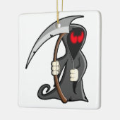 Gothische Cartoon Grim Reaper Halloween Keramisch Ornament (Links)