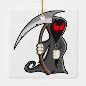 Gothische Cartoon Grim Reaper Halloween Keramisch Ornament (Achterkant)