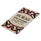 Gothische cirkels sparen de Datum Magnet, Rood Magneet (Linkerzijde)