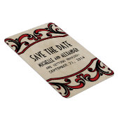 Gothische cirkels sparen de Datum Magnet, Rood Magneet (Rechterzijde)