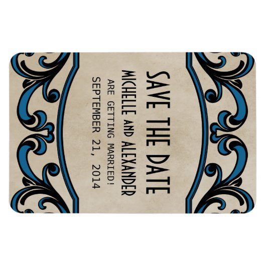 Gothische cirkels sparen de Magneet van de Datum,  (Horizontaal)