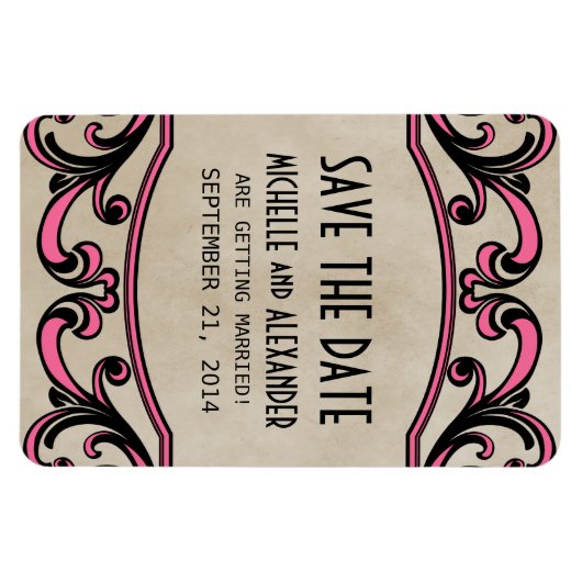 Gothische cirkels sparen de Magneet van de Datum,  (Horizontaal)