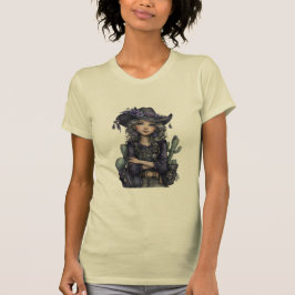 Gothische Cowgirl Bloem Westerse Kunst T-shirt