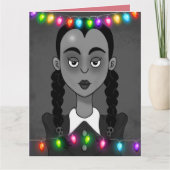 GOTHISCHE CREEPY GIRL CHRISTMAS CARDS KAART (Voorkant)