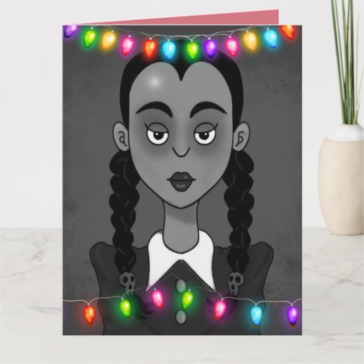GOTHISCHE CREEPY GIRL CHRISTMAS CARDS KAART (Voorkant)