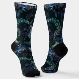 Gothische Cthulhu Turquoise Tentakel Met Bloemen Sokken