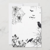 Gothische dame skelet Halloween-feest uitnodiging (Achterkant)