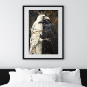 Gothische Decoupage van Verliefde Kroonraafels  Tissuepapier