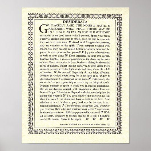 Gothische DESIDERATA Poster (Voorkant)