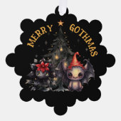 Gothische Diertjes En Kerstboom Ornament Kaart (Voorkant)