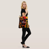 Gothische donkere bloemenscherm tote bag (Op model)