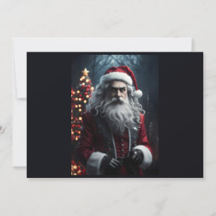 Gothische Donkere Kerstman Alternatieve Kerstmis Feestdagenkaart