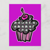 gothische doodshoofd kruisbeenderen cupcake briefkaart (Voorkant)
