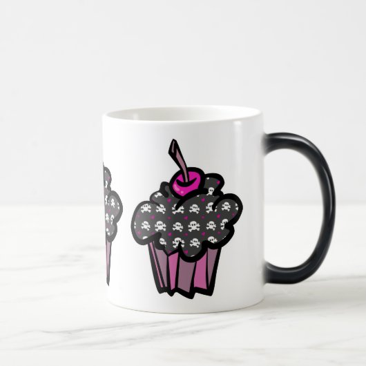 gothische doodshoofd kruisbeenderen cupcake magische mok (Rechts)