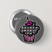 gothische doodshoofd kruisbeenderen cupcake ronde button 5,7 cm (Voorkant /achterkant)