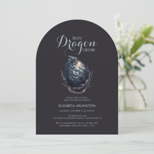Gothische Draken Ei Baby Shower Kaart (Staand voorkant)