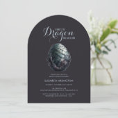 Gothische Draken Ei Baby Shower Uitnodiging (Staand voorkant)
