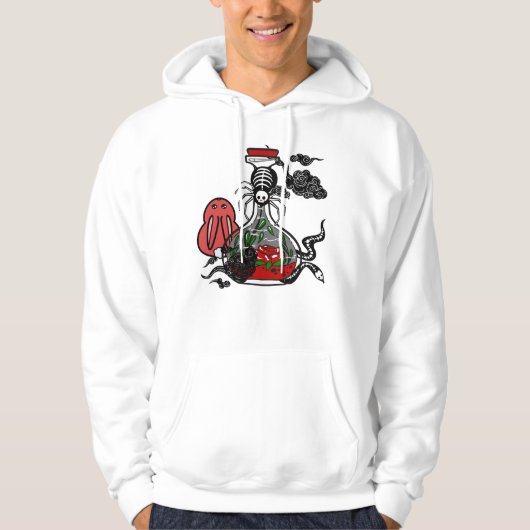 Gothische drank met skeletslang hoodie (Voorkant)