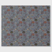Gothische Duikersskeletten Cadeaupapier (Vlak)