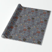 Gothische Duikersskeletten Cadeaupapier (Uitgerold)