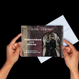 Gothische Duistere Sfeervolle Huwelijk Trouwen Aankondigingskaart