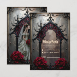 Gothische eeuwige liefde RSVP kaartje