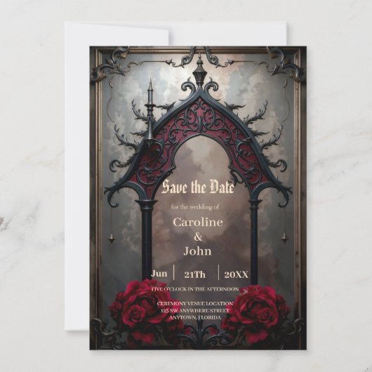 Gothische eeuwige liefde  save the date (Voorkant)
