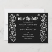 Gothische Elegante Rozen Bruiloft Save The Date (Voorkant)