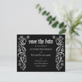 Gothische Elegante Rozen Bruiloft Save The Date (Staand voorkant)