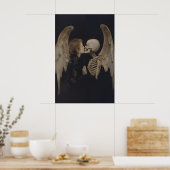 Gothische engel spiegel reflectie skelet kunst poster (Keuken)