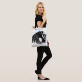 Gothische engelenvleugels Zwarte Kat Blauwe Fee Tote Bag (Op model)