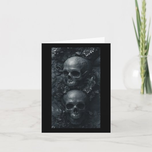 Gothische esthetische Grunge-schedel kunst Botanis Kaart (Voorkant)