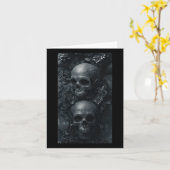 Gothische esthetische Grunge-schedel kunst Botanis Kaart (Gele Bloem)