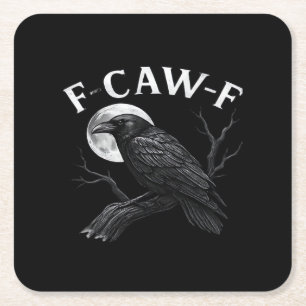 Gothische F-Caw-F Humor Grappige Kraai Kartonnen Onderzetters