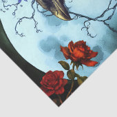 Gothische Fantasy Maan, Raaf & Rode Rozen Decoupag Tissuepapier (Detail)