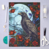 Gothische Fantasy Maan, Raaf & Rode Rozen Decoupag Tissuepapier (Craft)