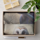 Gothische Fantasy Tarotlezer Witte Uil & Raaf Tissuepapier (Geschenk)