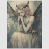 Gothische Fantasyfee met Bloemenkroon Decoupage Tissuepapier (Voorkant)
