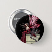 Gothische Fee Draak Speld, Knoop Ronde Button 5,7 Cm (Voorkant /achterkant)