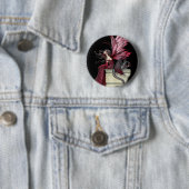 Gothische Fee Draak Speld, Knoop Ronde Button 5,7 Cm (In situ)
