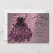 Gothische Fee Fuchsia Jurk | Punk Rock Roze Magent Kaart (Voorkant)