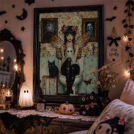 Gothische fee spook Halloween wanddecoratie Poster