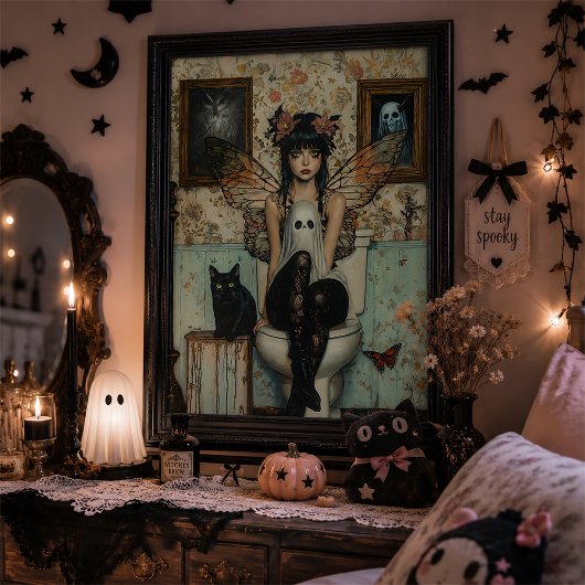 Gothische fee spook Halloween wanddecoratie Poster